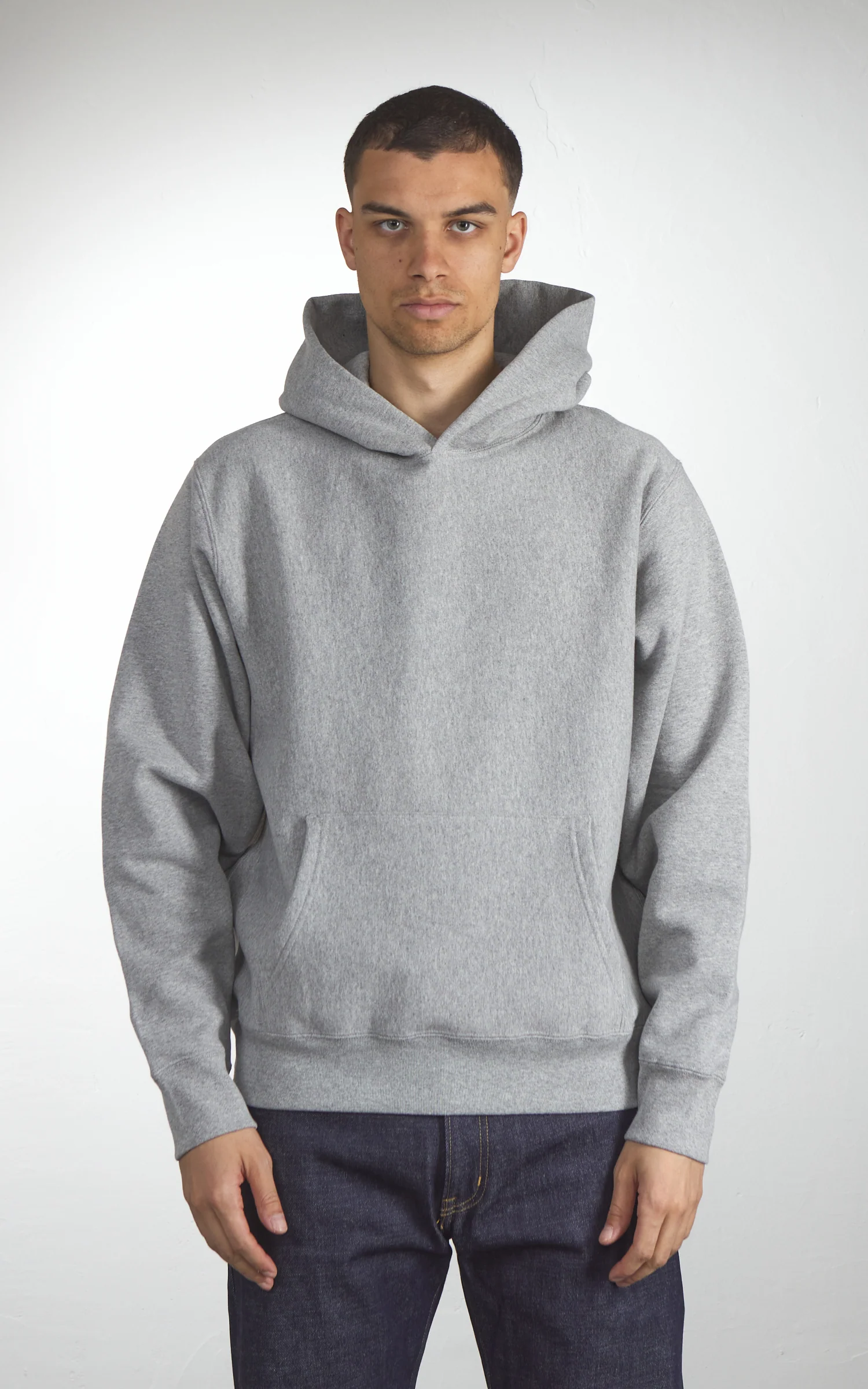 House Of Blanks Heavyweight Relaxed Fit Hooded Sweatshirt Heather Grey - Image 2