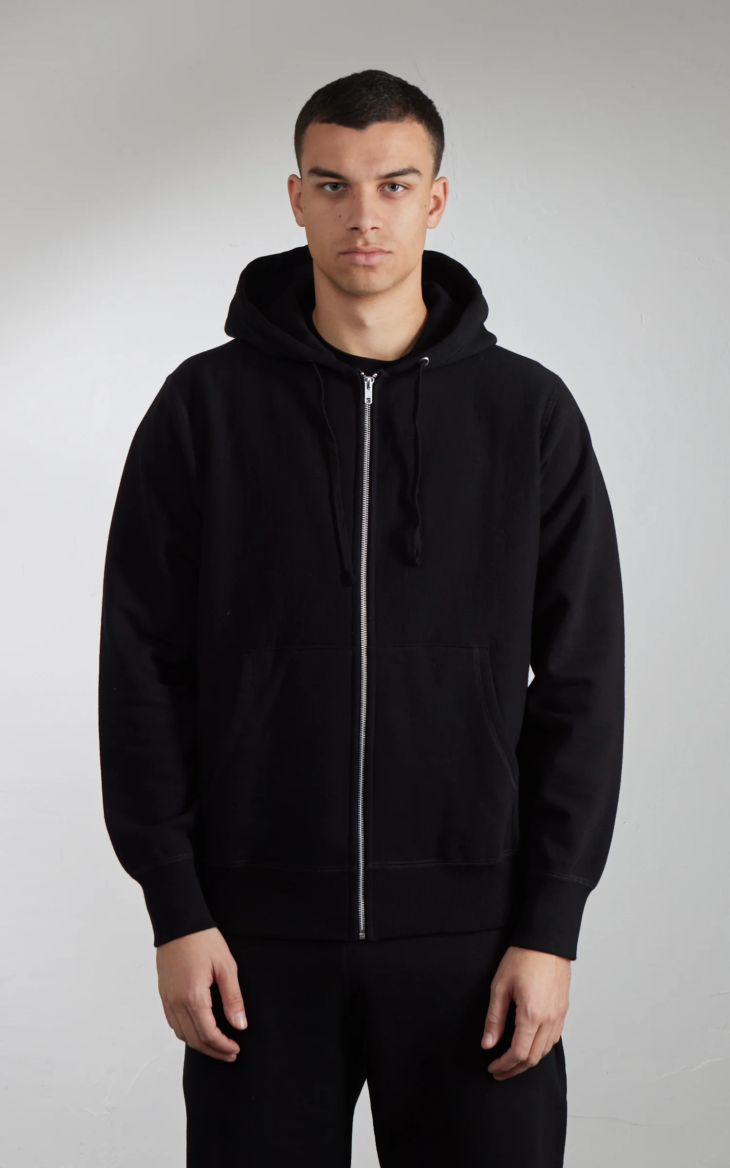 House Of Blanks Heavyweight Zip Hooded Sweatshirt Black - Image 2