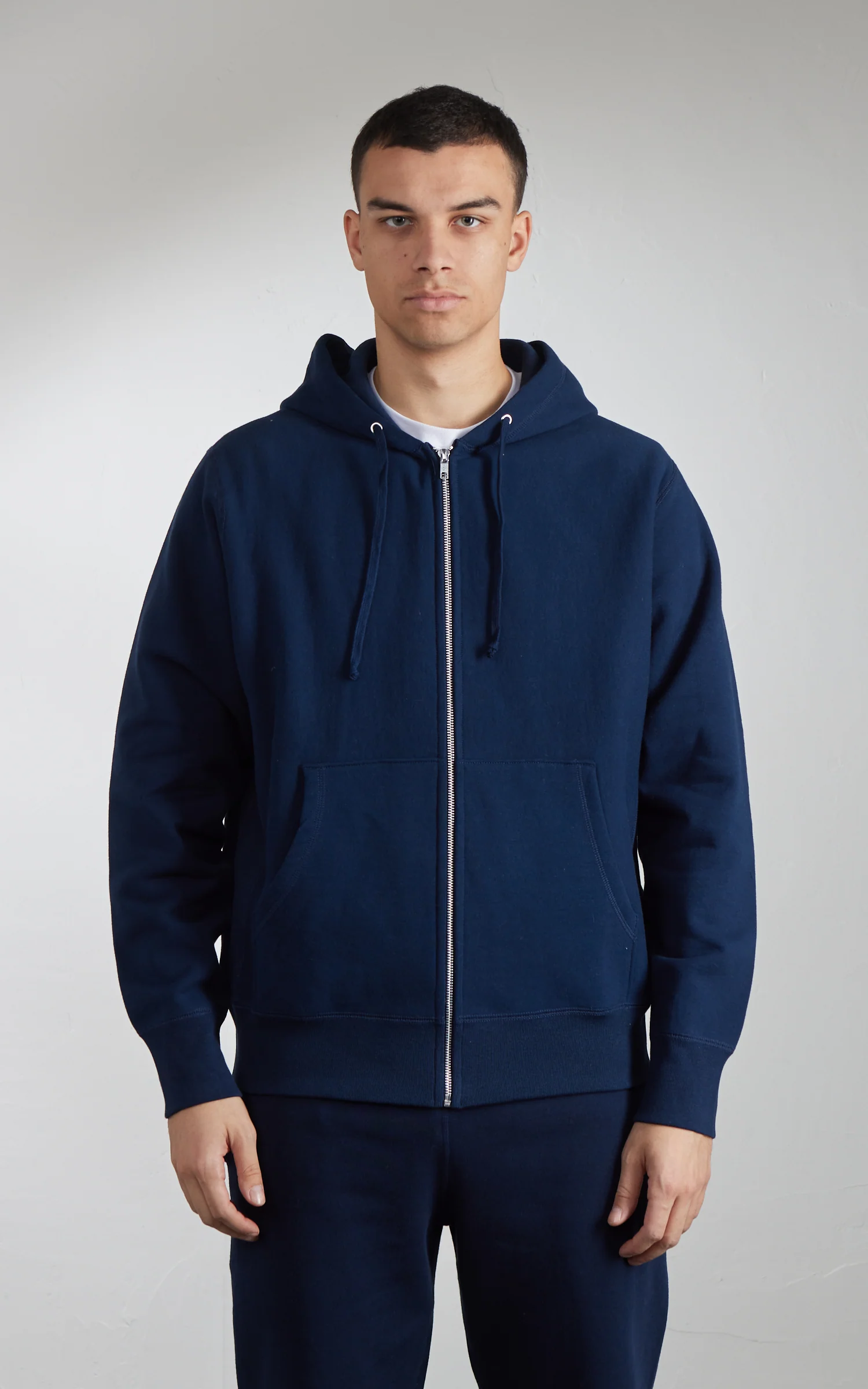 House Of Blanks Heavyweight Zip Hooded Sweatshirt Navy - Image 2