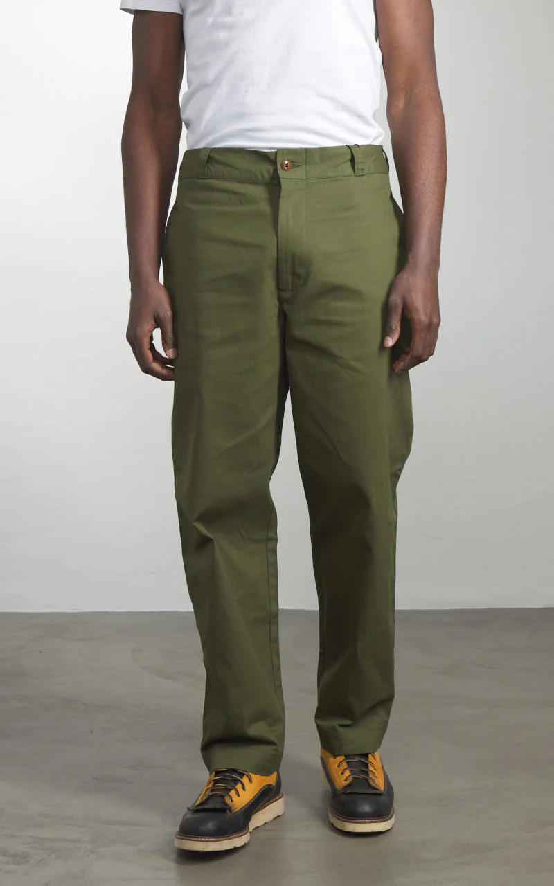 60s Army Chino Pants Olive Drab - Image 2
