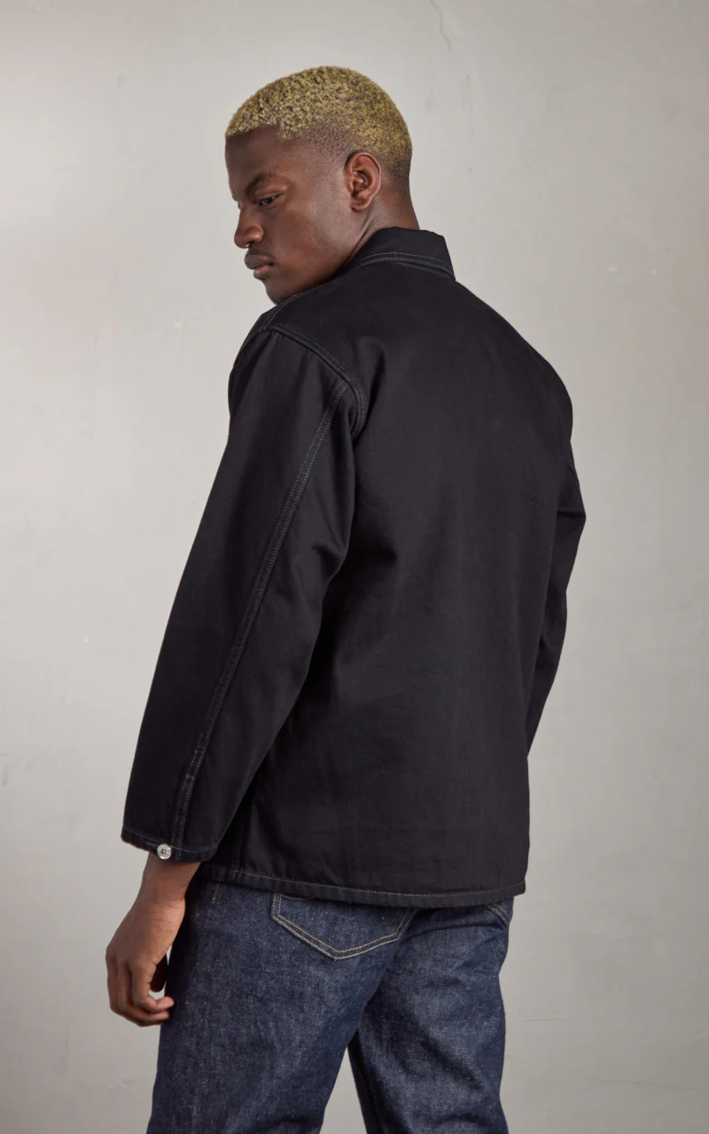 Houston Cone Denim Army Pullover Shirt Black One Wash - Image 3