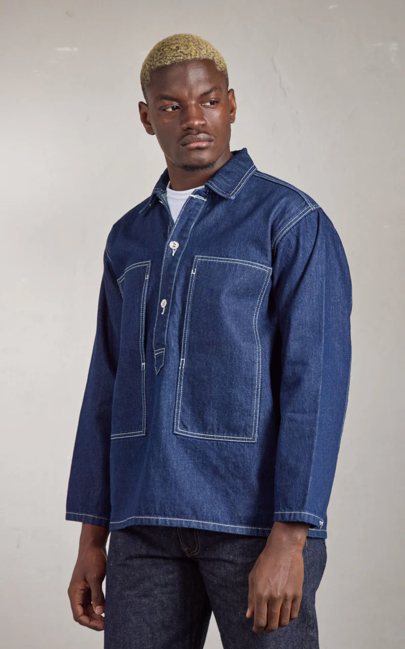 Cone Denim Army Pullover Shirt Indigo One Wash - Image 2