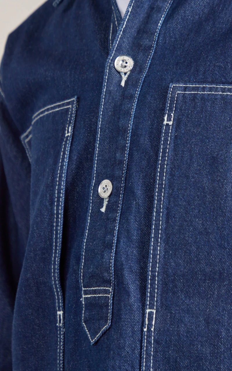 Cone Denim Army Pullover Shirt Indigo One Wash - Image 4