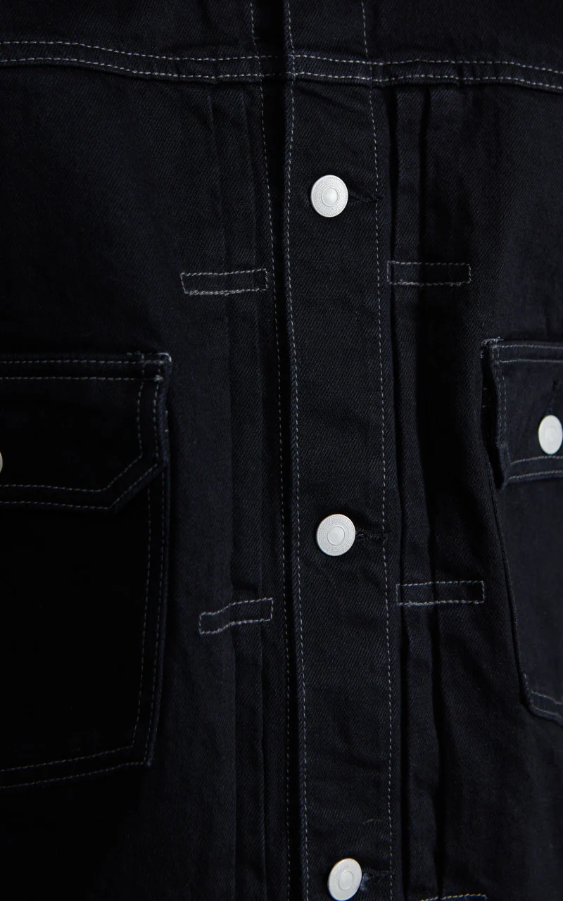 Houston Cone Denim Type 2 Denim Jacket Black One Wash - Image 6