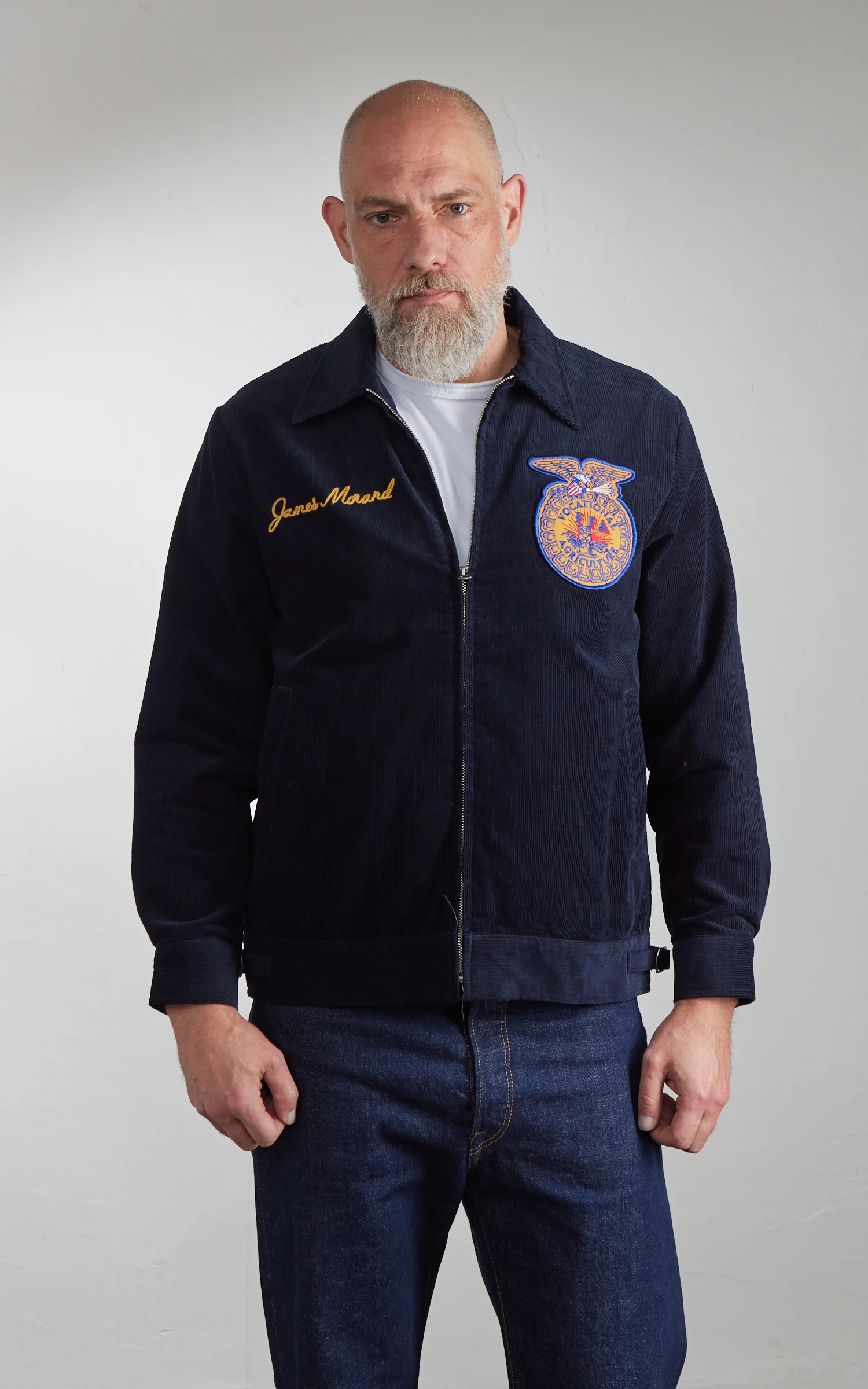 Houston Corduroy Embroidery FFA Jacket Navy - Image 2