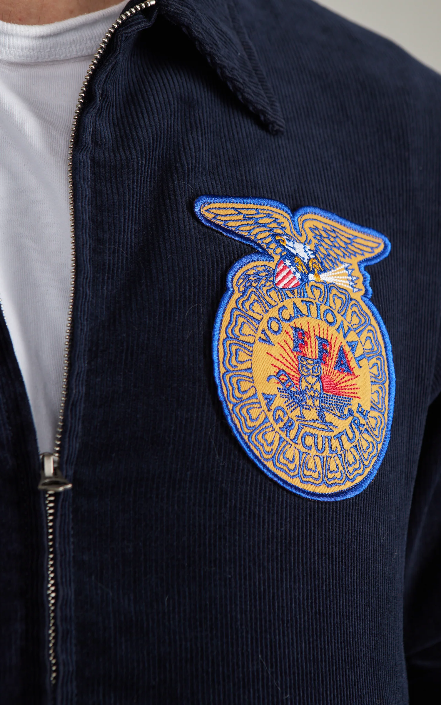 Houston Corduroy Embroidery FFA Jacket Navy - Image 6