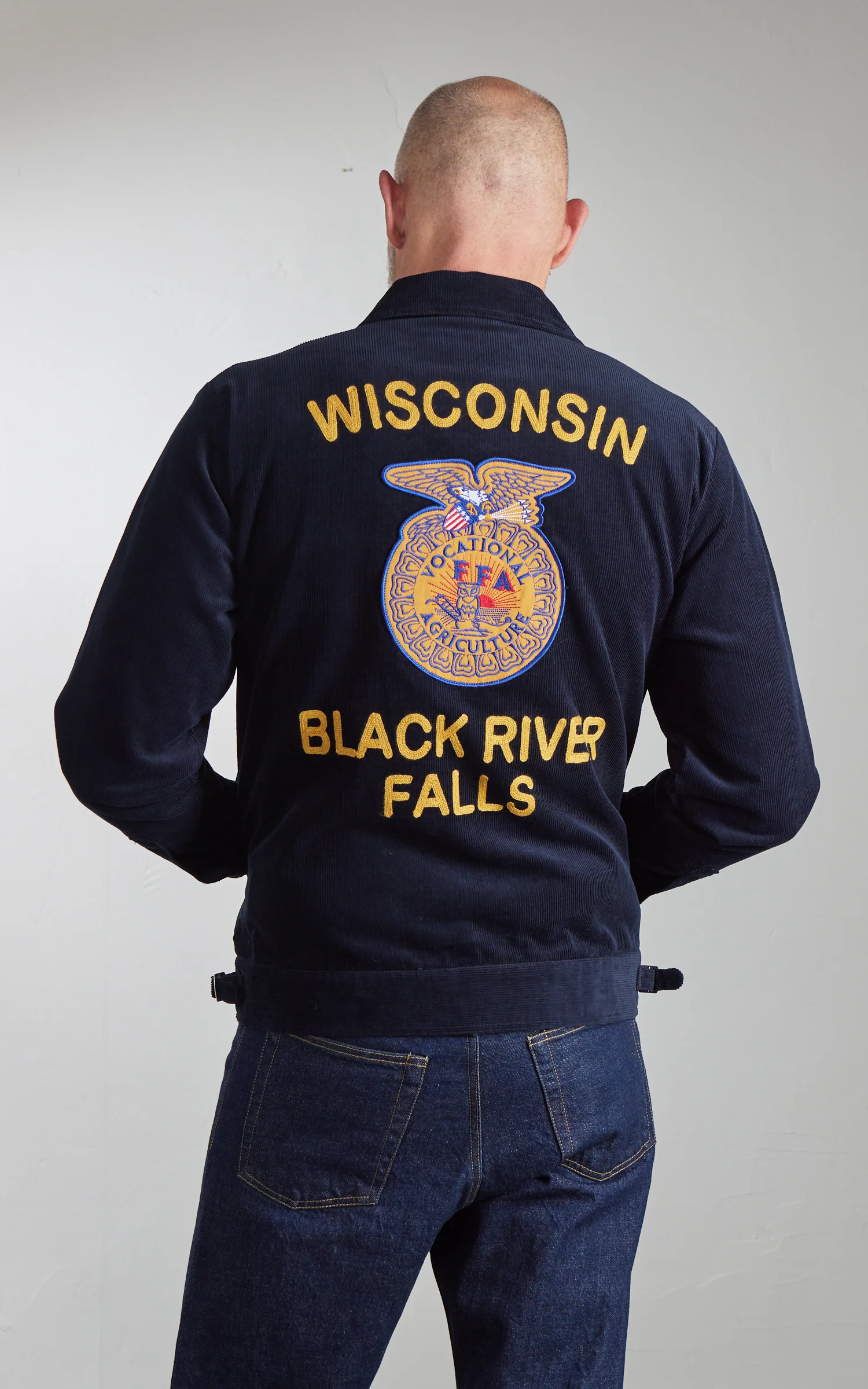 Houston Corduroy Embroidery FFA Jacket Navy - Image 7