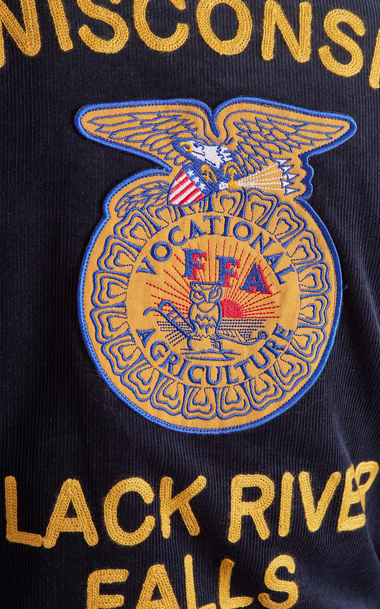 Houston Corduroy Embroidery FFA Jacket Navy - Image 8