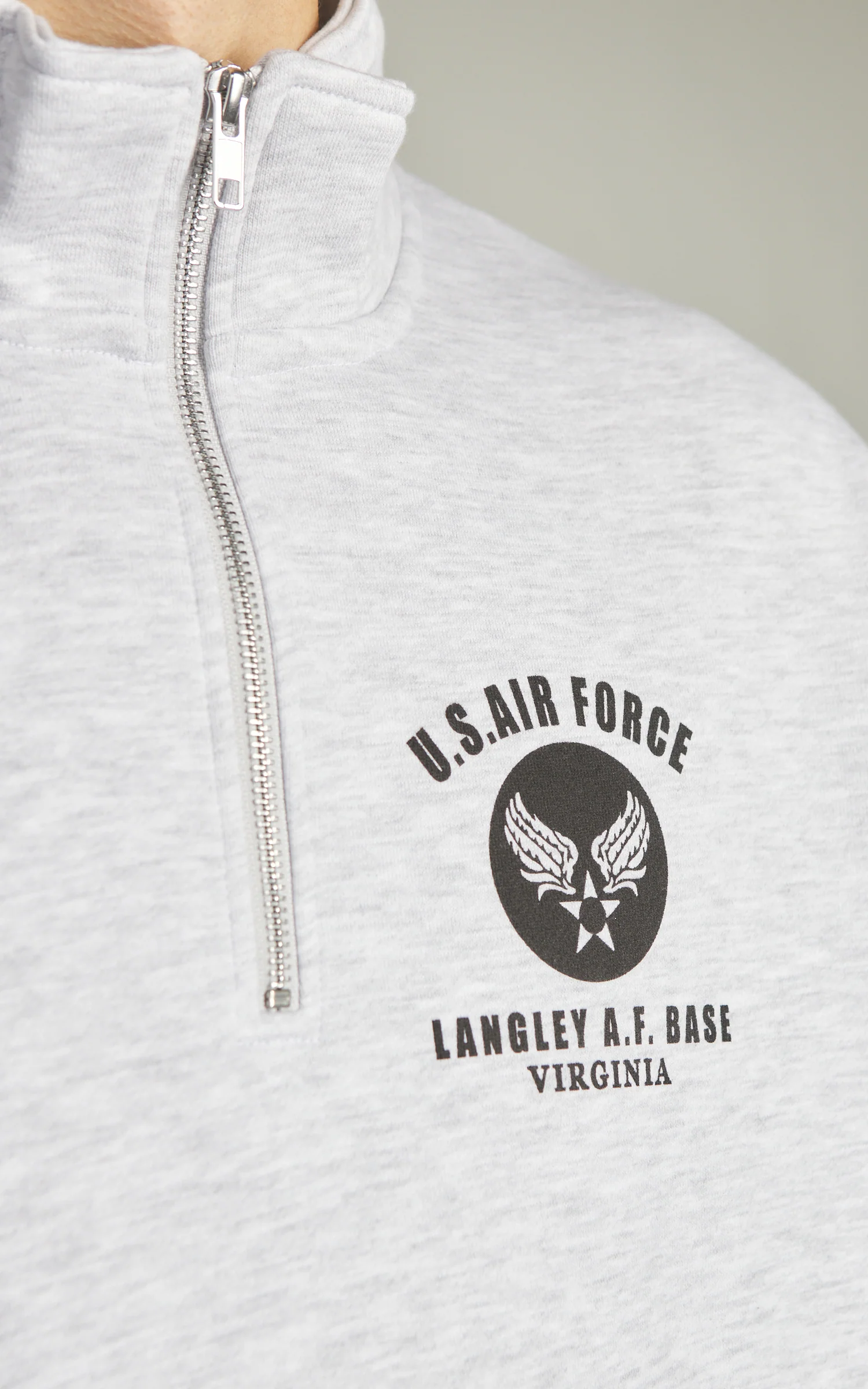 Houston Half Zip Sweatshirt US Air Force Grey - Image 5