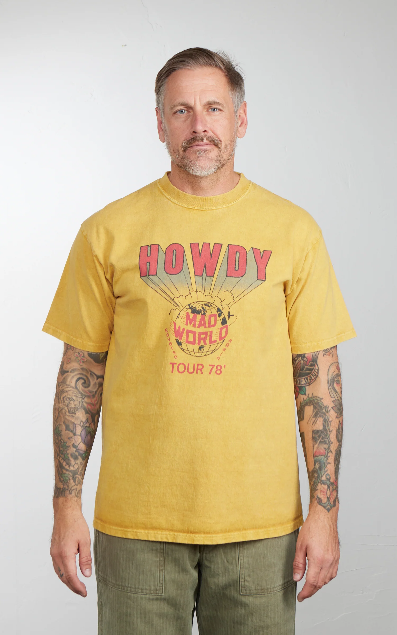 Houston (Howdy) Pigment Print T-Shirt Mustard - Image 2