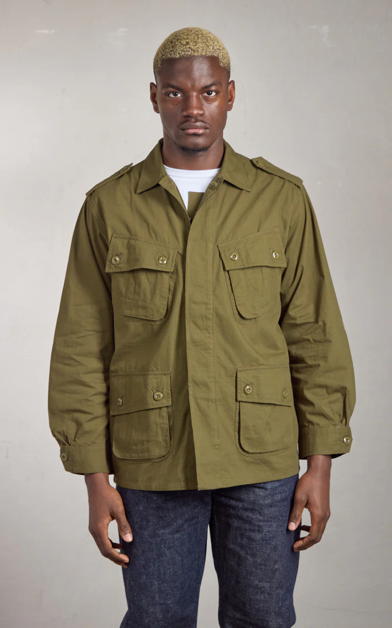 Houston Jungle Fatigue Jacket Cotton Poplin Olive Drab - Image 2