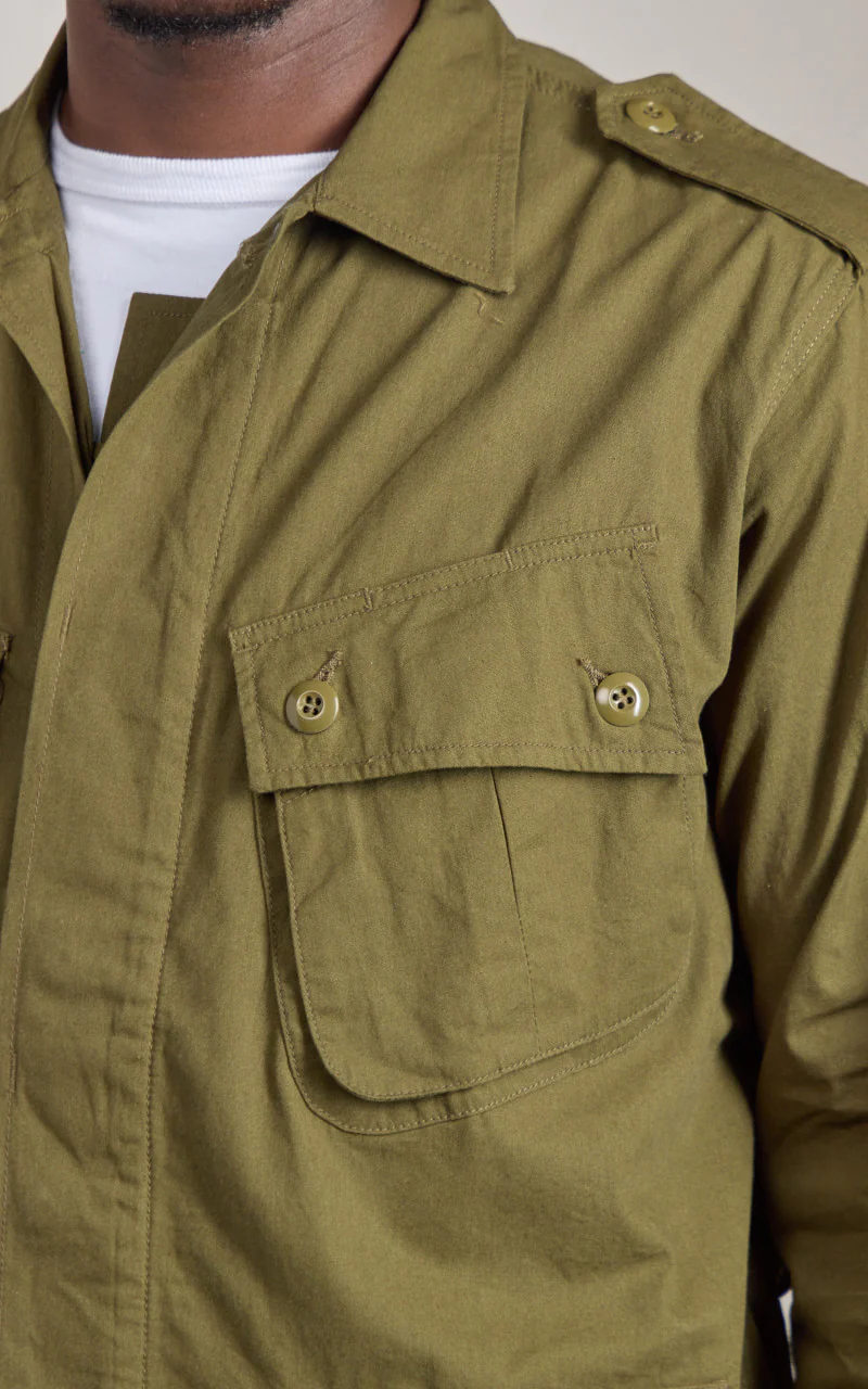 Houston Jungle Fatigue Jacket Cotton Poplin Olive Drab - Image 4