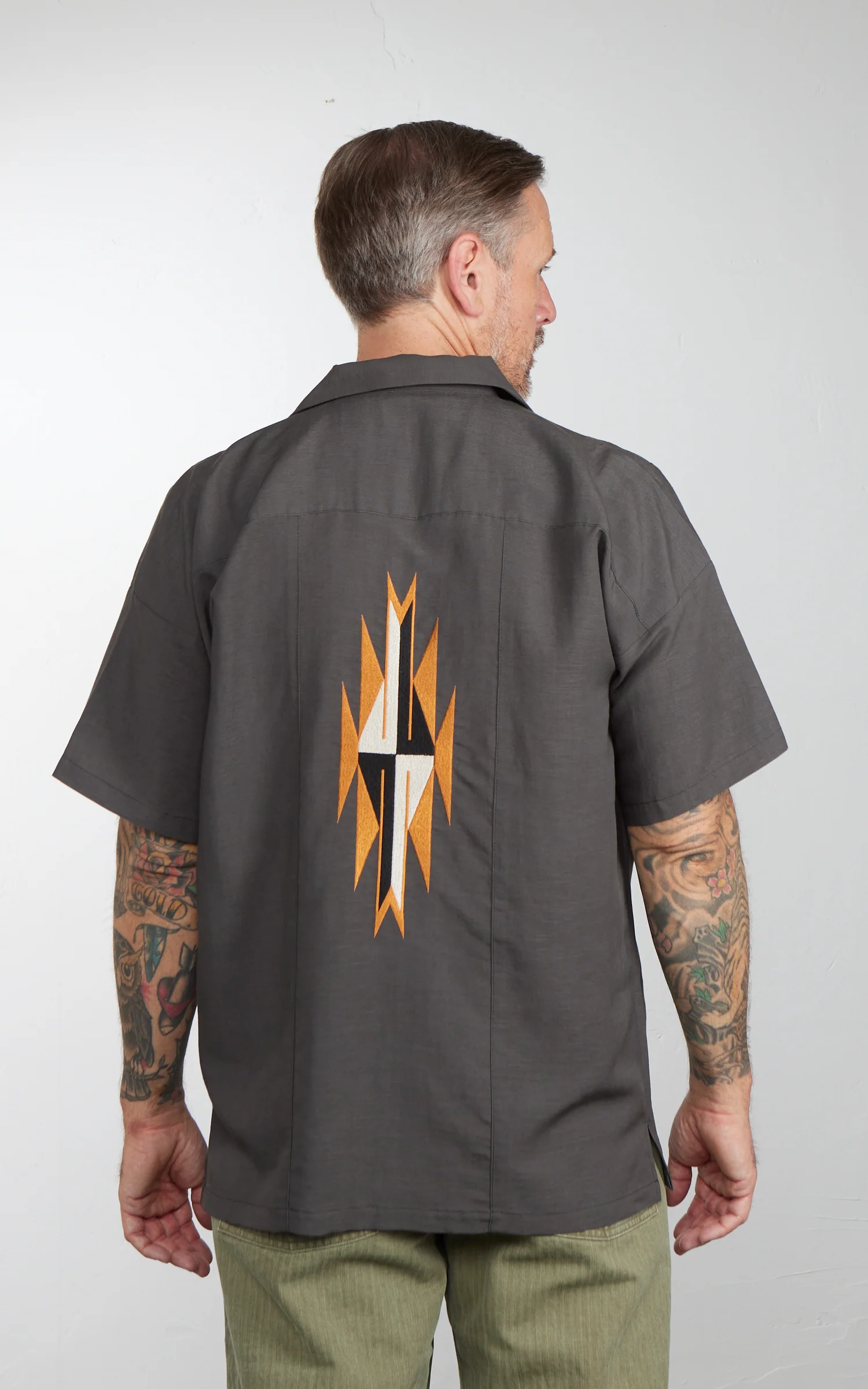 Houston Linen Chimayo Shirt Charcoal - Image 5