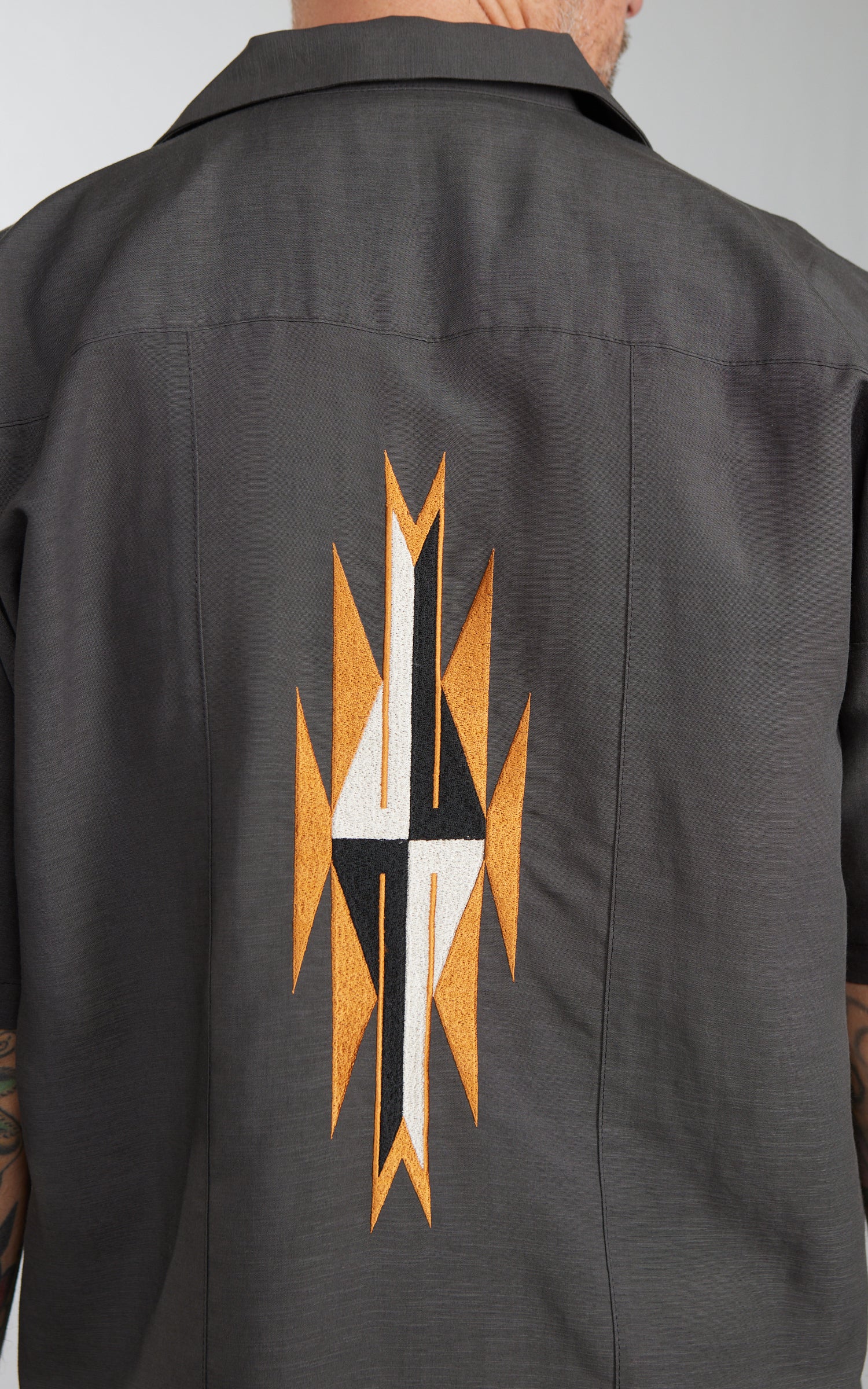 Houston Linen Chimayo Shirt Charcoal - Image 6
