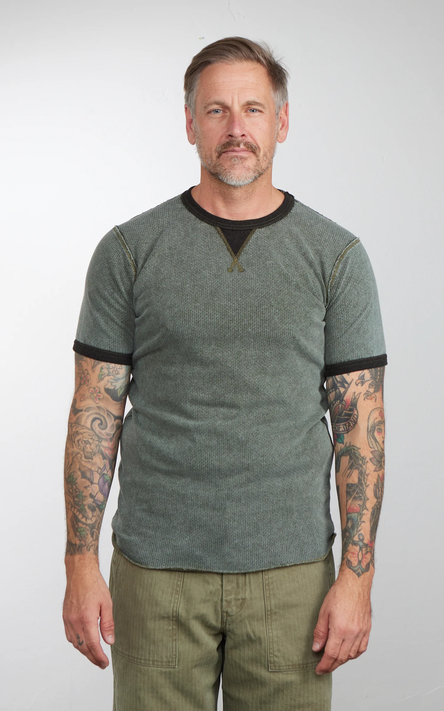 Houston Mesh Gazette T-Shirt Olive Drab - Image 2