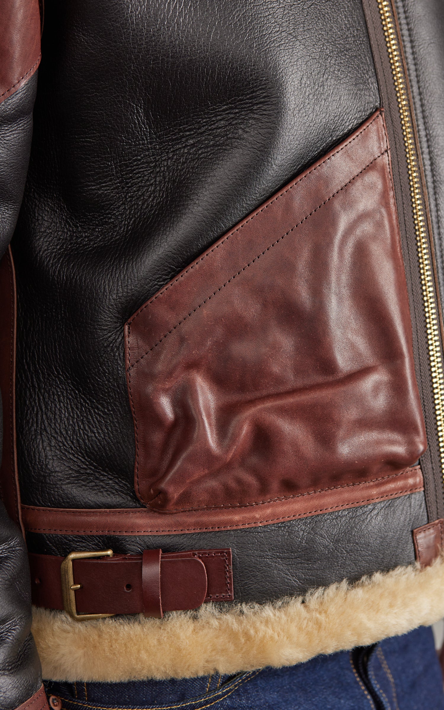 Houston Mouton B-3 1Pocket Flight Jacket Brown - Image 6