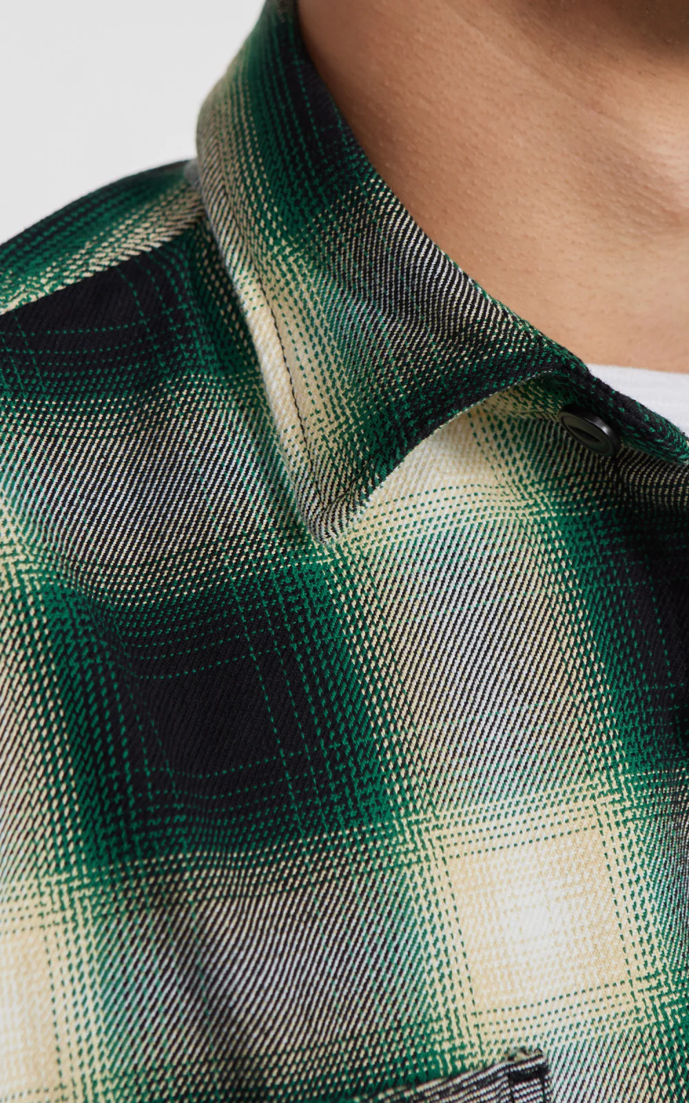Houston Ombre Check Viyella Shirt Green - Image 4
