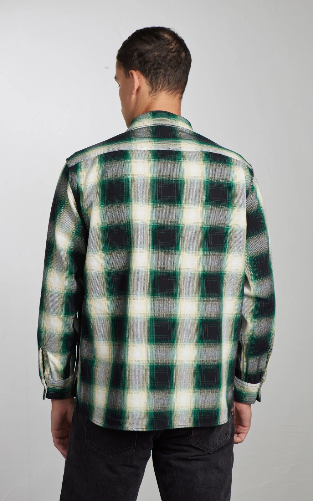 Houston Ombre Check Viyella Shirt Green - Image 7