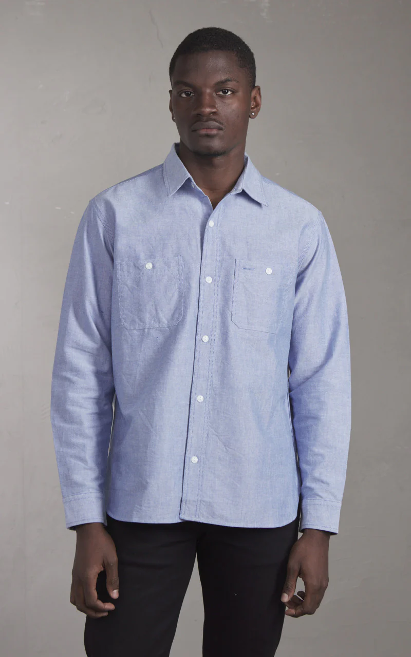 Oxford Work Shirt Chambray Blue - Image 2