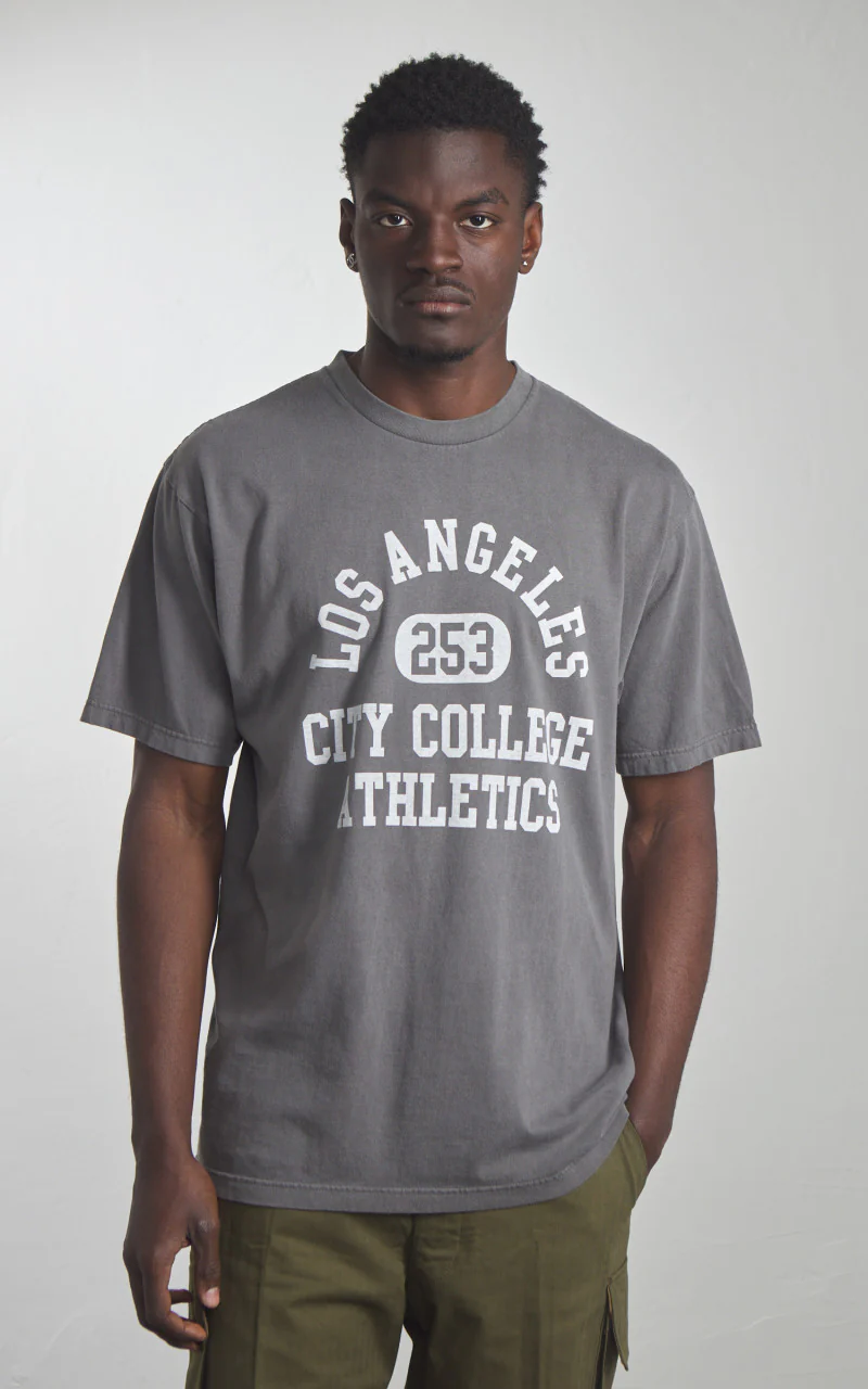Houston Pigment Dyed (Los Angeles) Print T-Shirt Black - Image 2