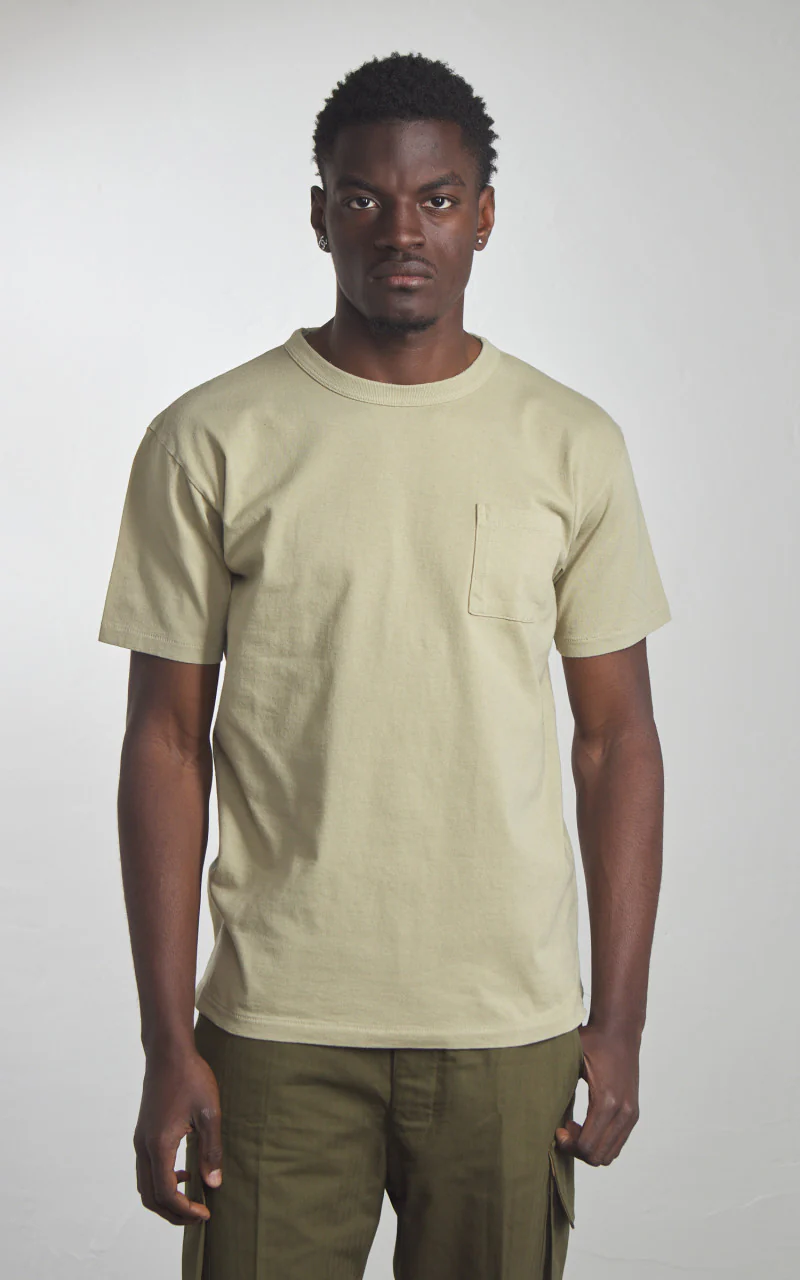 Houston Pigment Dyed Pocket T-Shirt Olive - Image 2