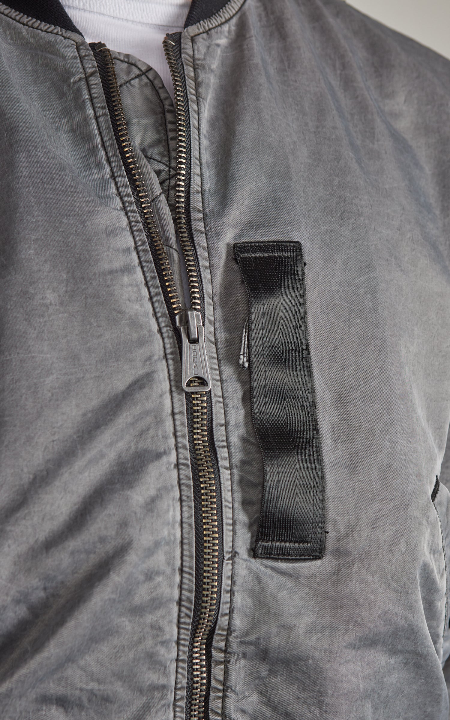 Houston Pigment Dyed Relax MA-1 Flight Jacket Black - Image 5