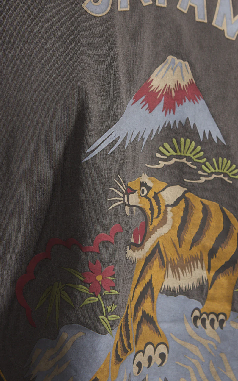 Houston Pigment Dyed Tiger Souvenir Pocket T-Shirt Black - Image 6