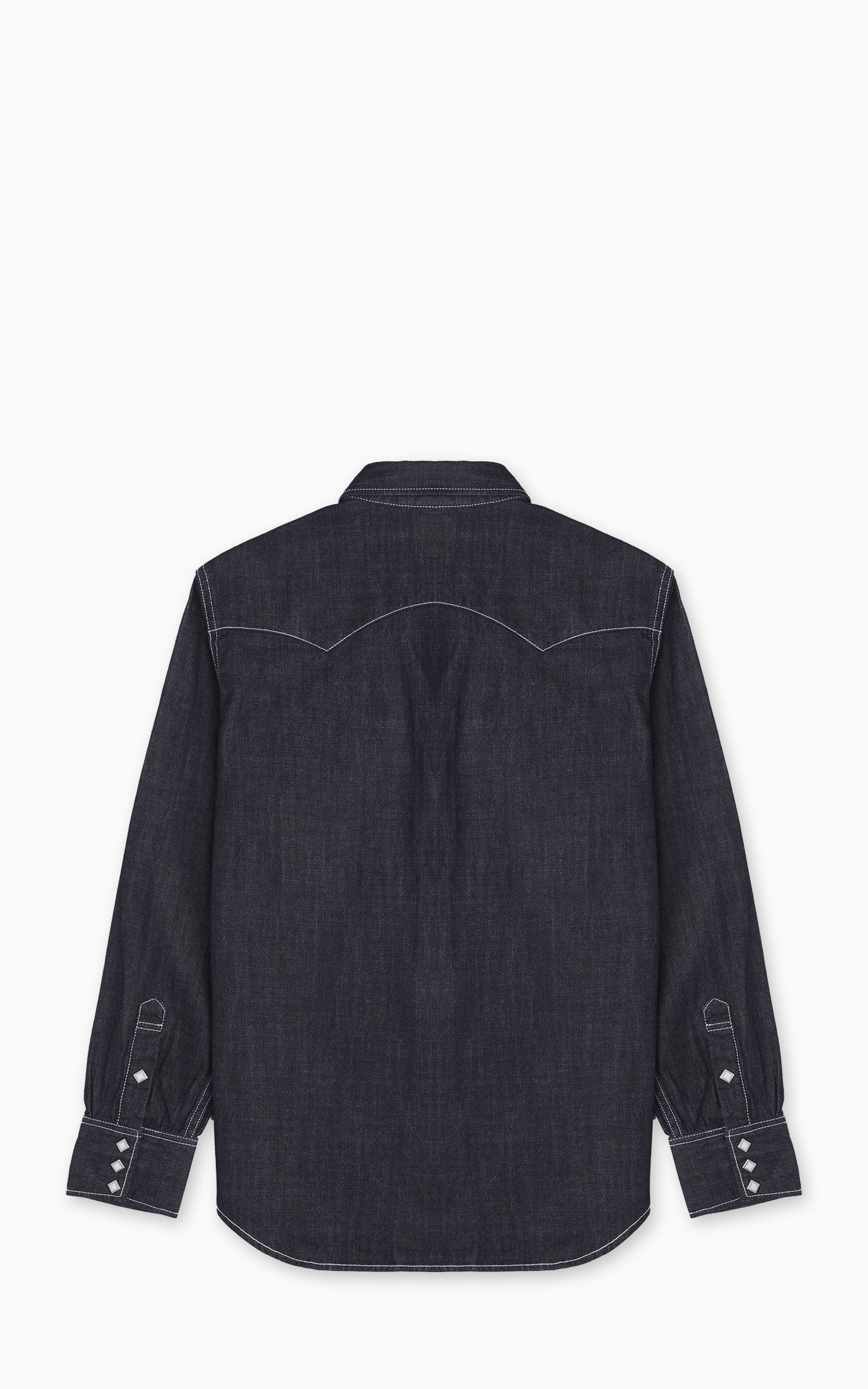 Houston Slub Denim Western Shirt Indigo One Wash - Image 3