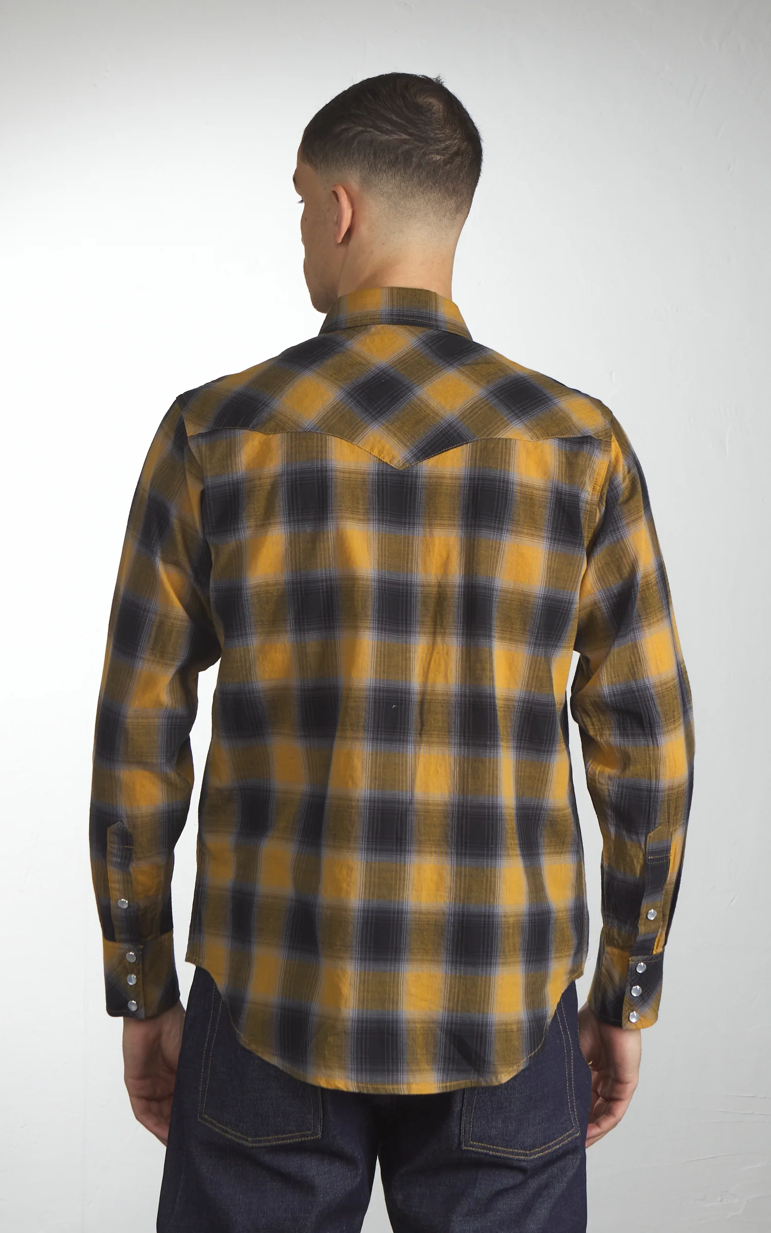 Houston UNIVERD72 Ombre Check Western Shirt Yellow - Image 5