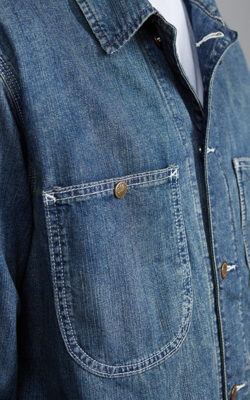 US Cotton Denim Coverall Indigo Vintage Wash - Image 5