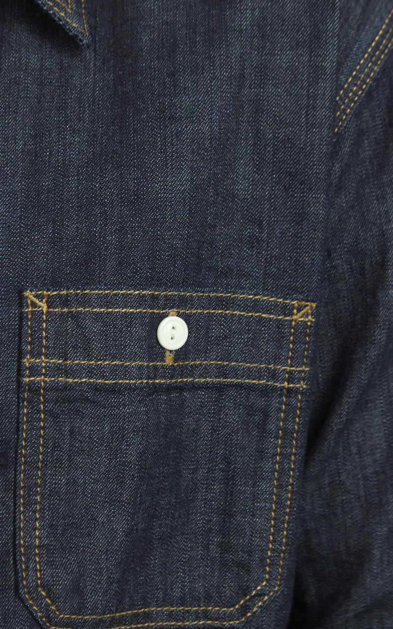 Houston U.S. Cotton Denim Work Shirt Indigo - Image 6