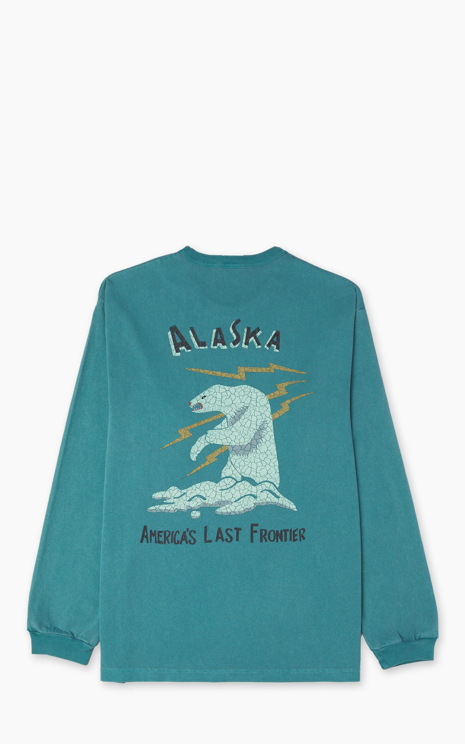 Houston US Cotton Pigment Print (Alaska) L/S T-Shirt Turquoise