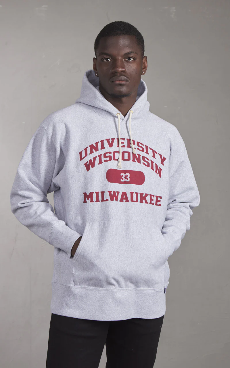 Houston U.S. Cotton R/V Hoodie Wisconsin Heather Grey - Image 2