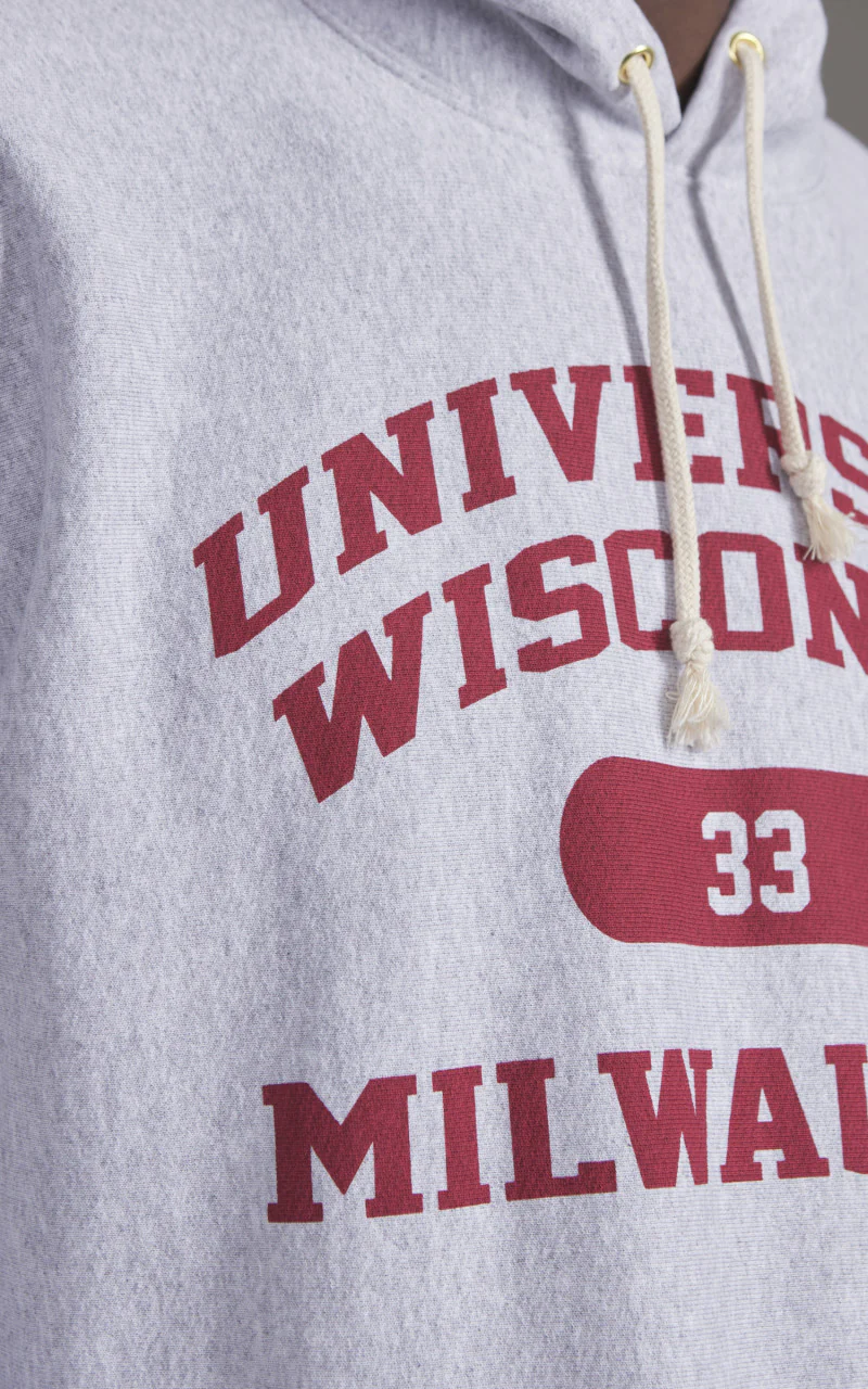 Houston U.S. Cotton R/V Hoodie Wisconsin Heather Grey - Image 4