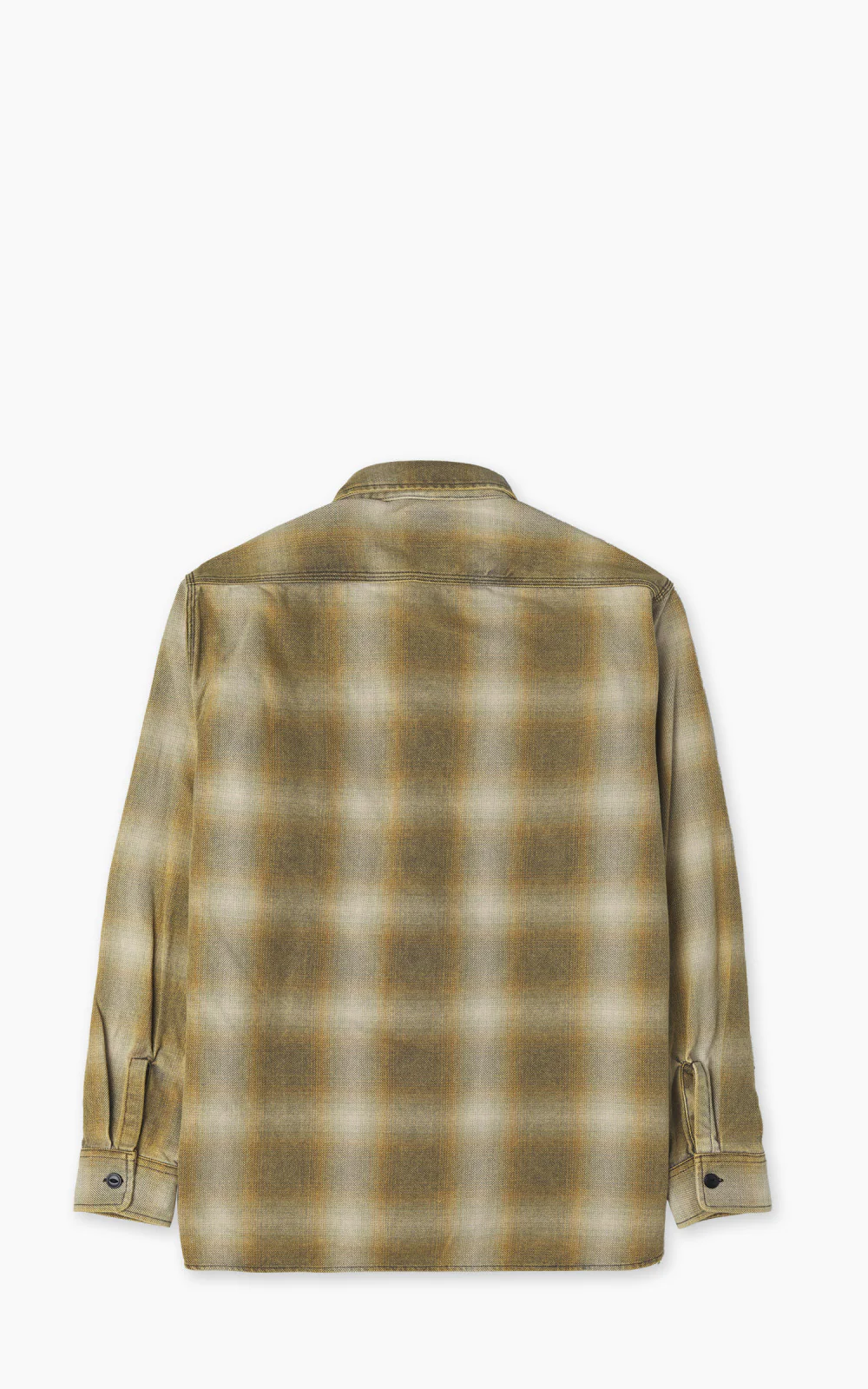 Houston Vintage Ombre Check Viyella Shirt Khaki - Image 3