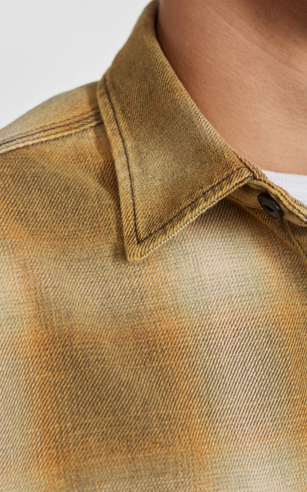 Houston Vintage Ombre Check Viyella Shirt Khaki - Image 4