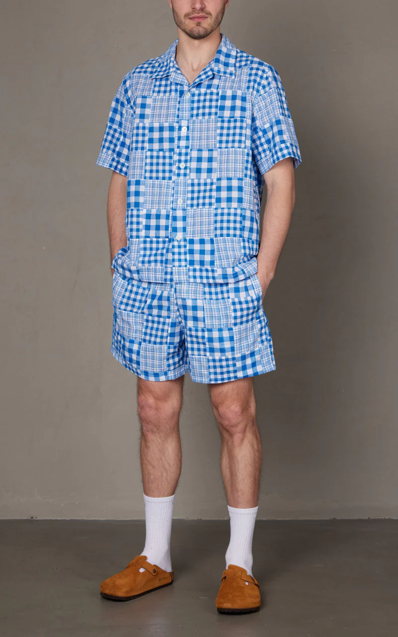 Howlin' Cocktail D`Amore Shirt Blue Madras Patchwork - Image 2