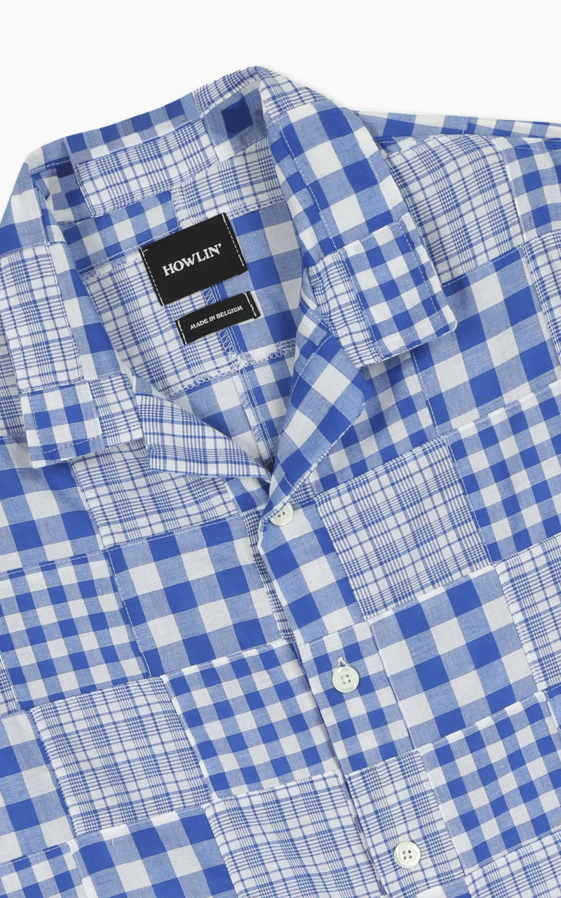 Howlin' Cocktail D`Amore Shirt Blue Madras Patchwork - Image 3