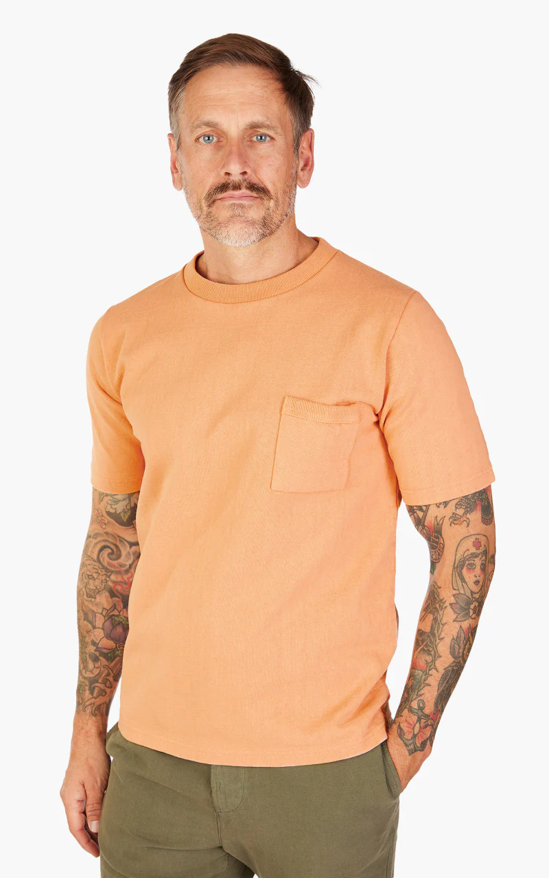 Jackman Dotsume Pocket T-Shirt Coral - Image 4