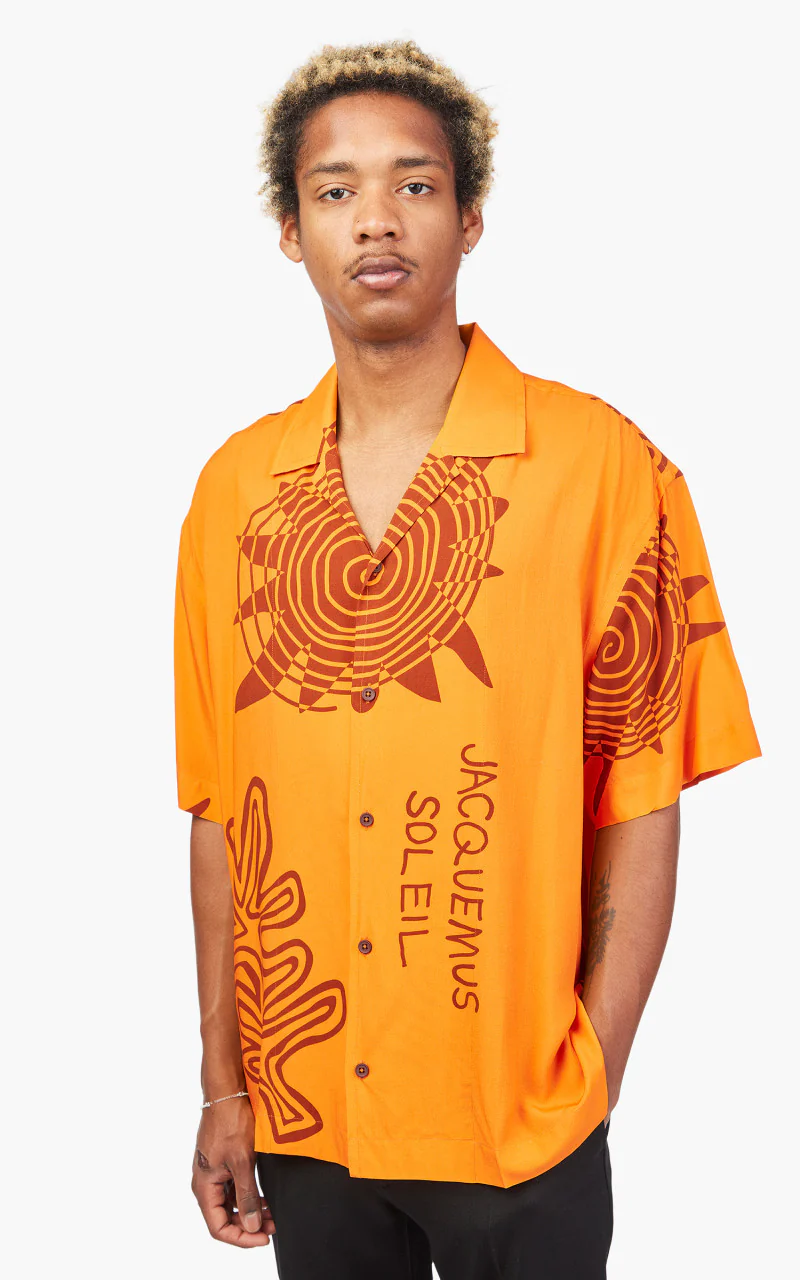 Jacquemus La Chemise Jean Print Orange Arty Sun - Image 4