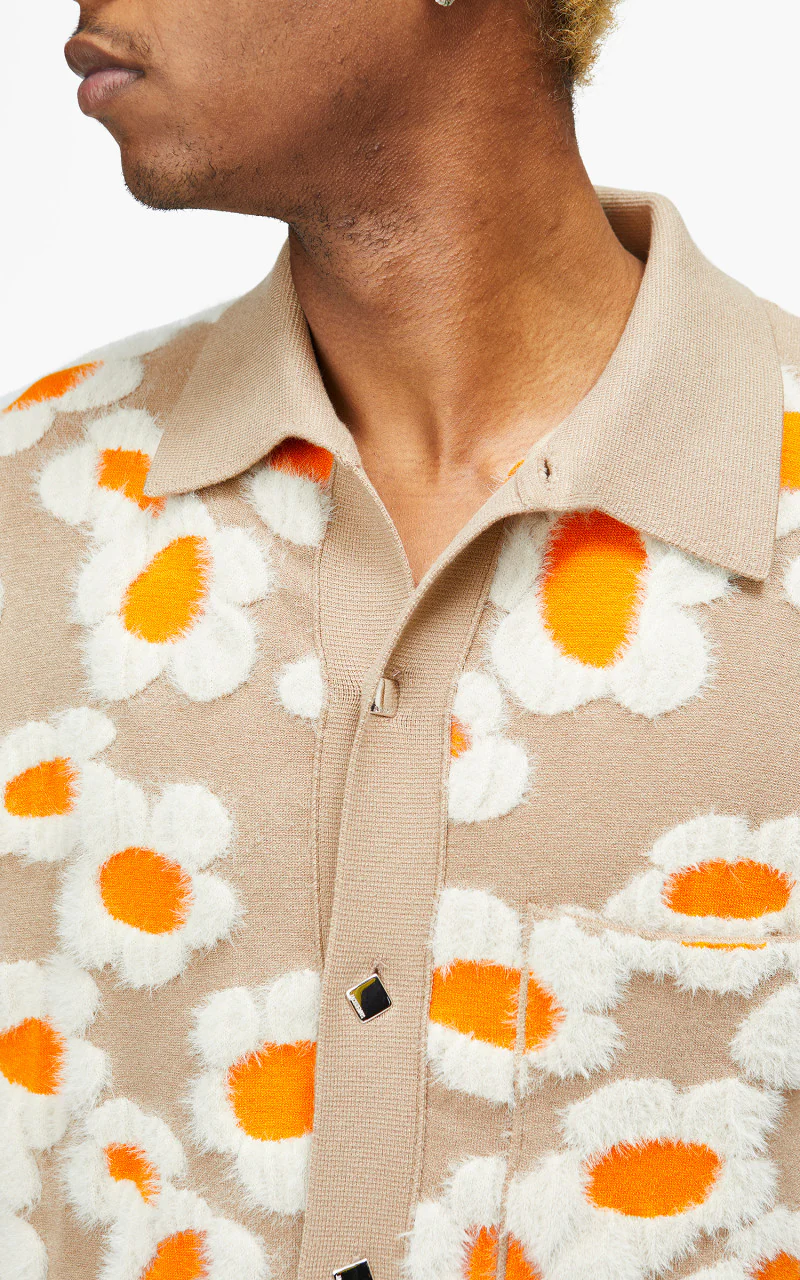 Jacquemus La Chemise Neve Fleurs Brown Flowers 70s - Image 7