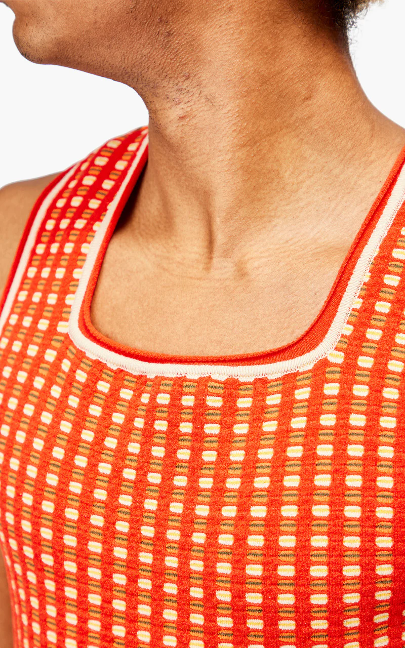 Jacquemus Le Débardeur Macio Jacquard Tank Top Multi-Red - Image 5