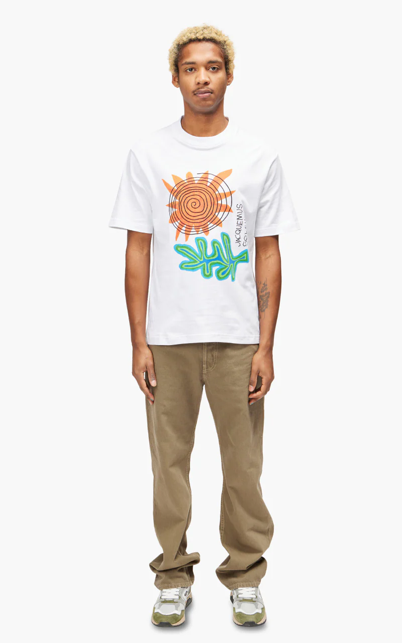 Jacquemus Le T-Shirt Soalheiro Print Arty Leaf White - Image 2