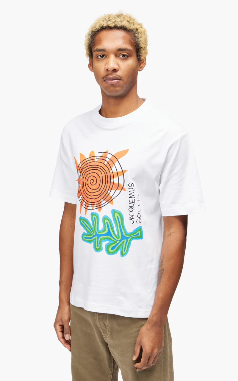 Jacquemus Le T-Shirt Soalheiro Print Arty Leaf White - Image 3
