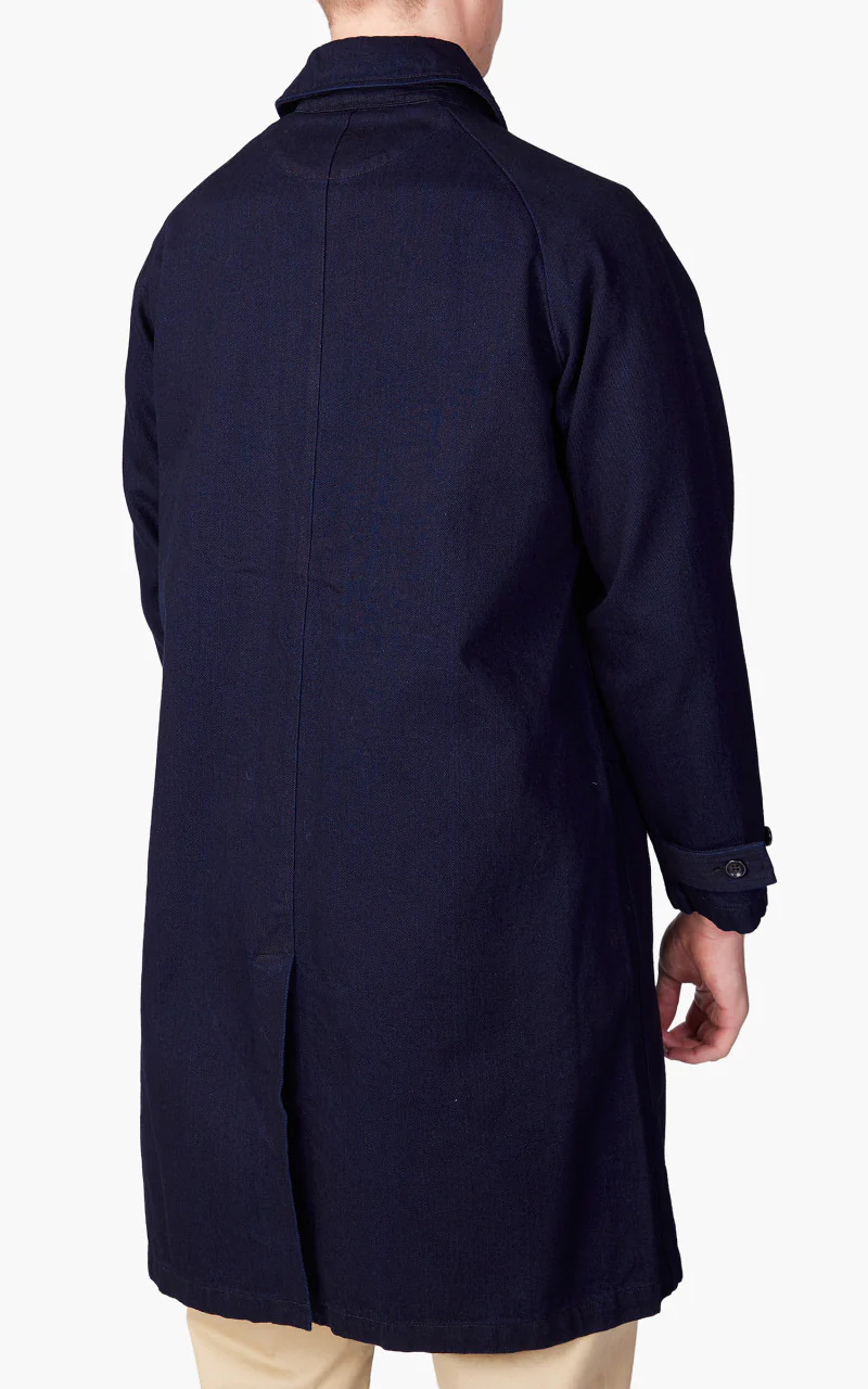 Japan Blue Balmacaan Coat Indigo 12.5oz - Image 6