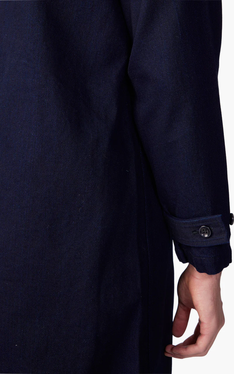 Japan Blue Balmacaan Coat Indigo 12.5oz - Image 8