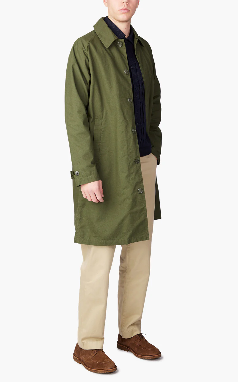 Japan Blue Balmacaan Coat Olive Drab - Image 2