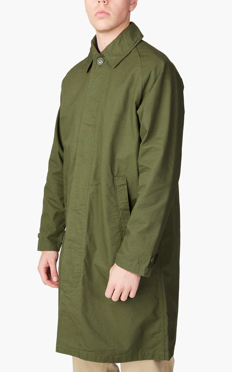 Japan Blue Balmacaan Coat Olive Drab - Image 4