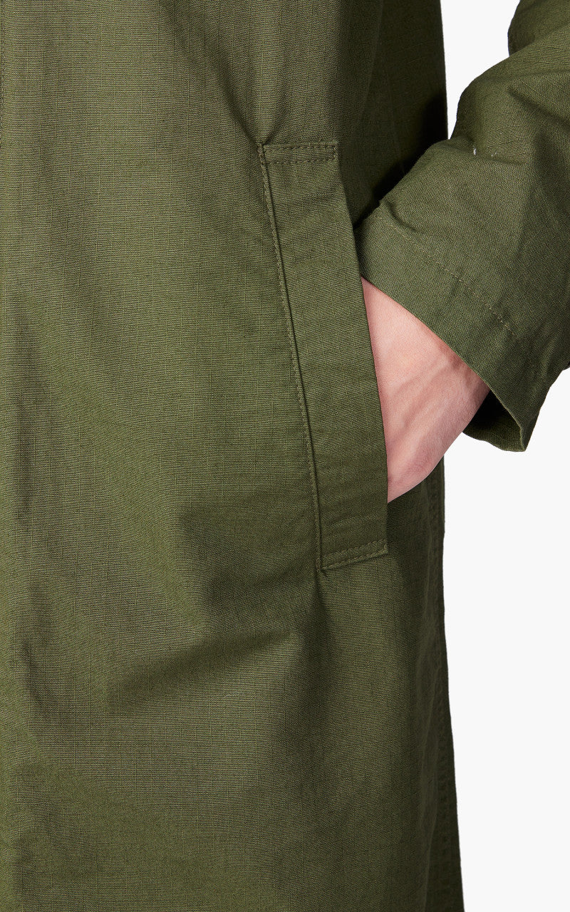 Japan Blue Balmacaan Coat Olive Drab - Image 7