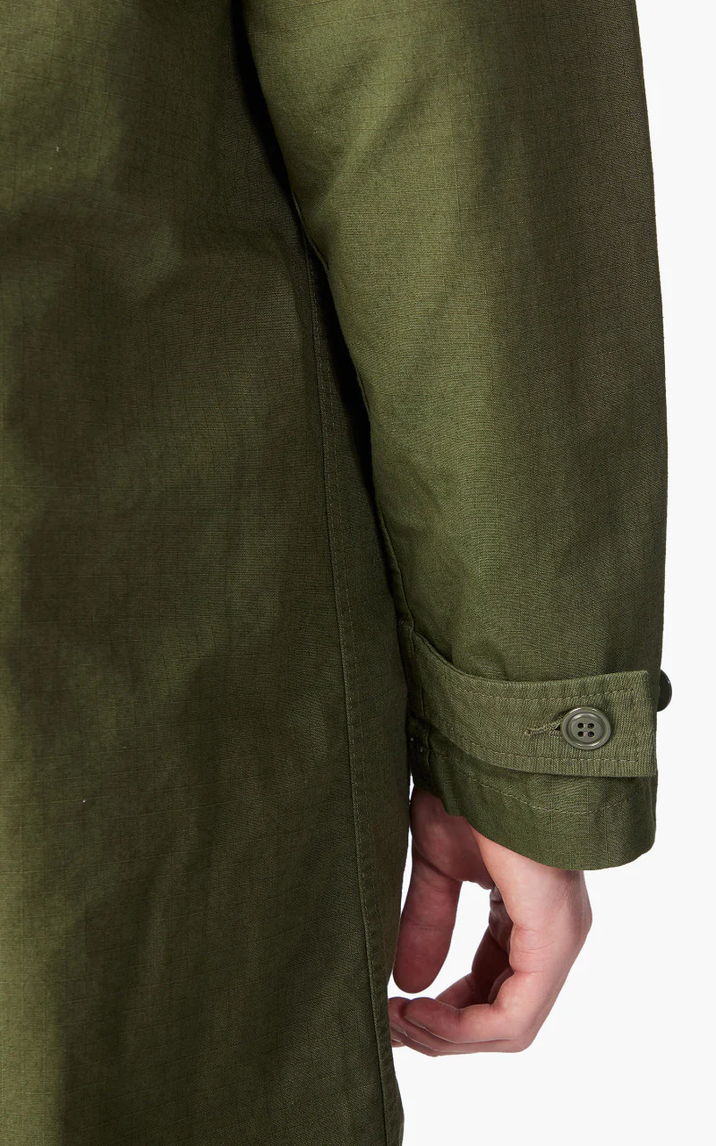Japan Blue Balmacaan Coat Olive Drab - Image 8